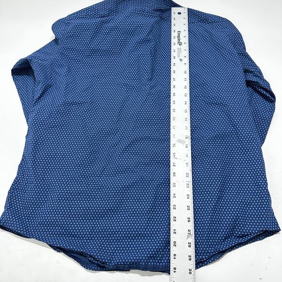 Buttoned Down Mens Shirt XL Blue Long Sleeve 100% Supima Cotton All Over Print - Picture 4 of 7